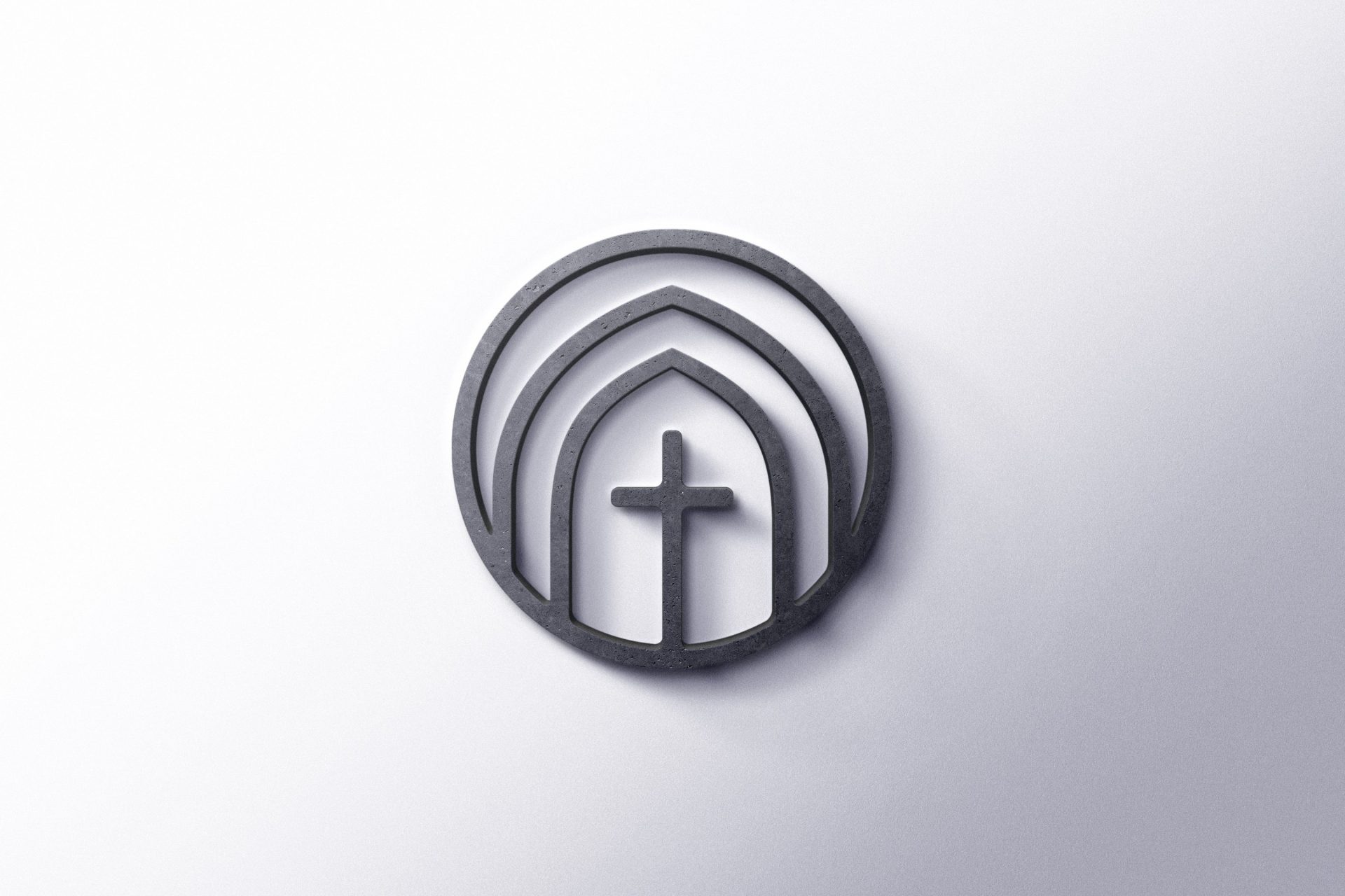 St. Paul's logo mark stone texture mockup